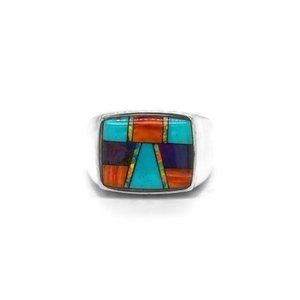 New. Size 9.5 Sterling Silver Ring. Turquoise. Unisex. Southwest Style